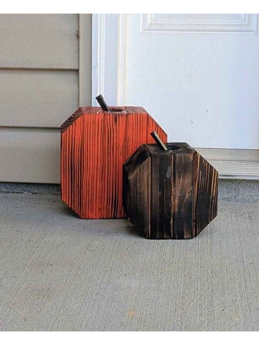 Set of 2 Rustic Wooden Pumpkins handmade